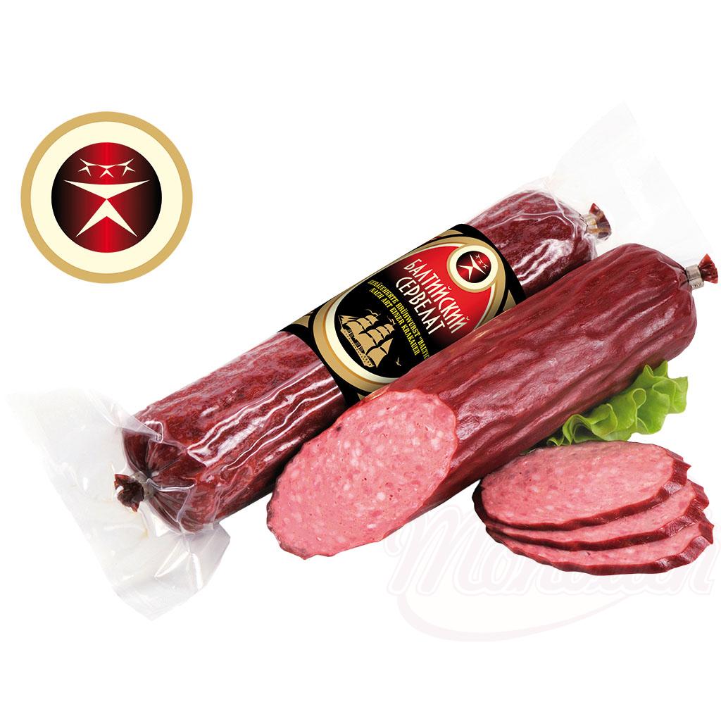 Saucisse à cuire fumée "Baltic" - à la mode de Cracovie Сервелат "Балтийский"270G